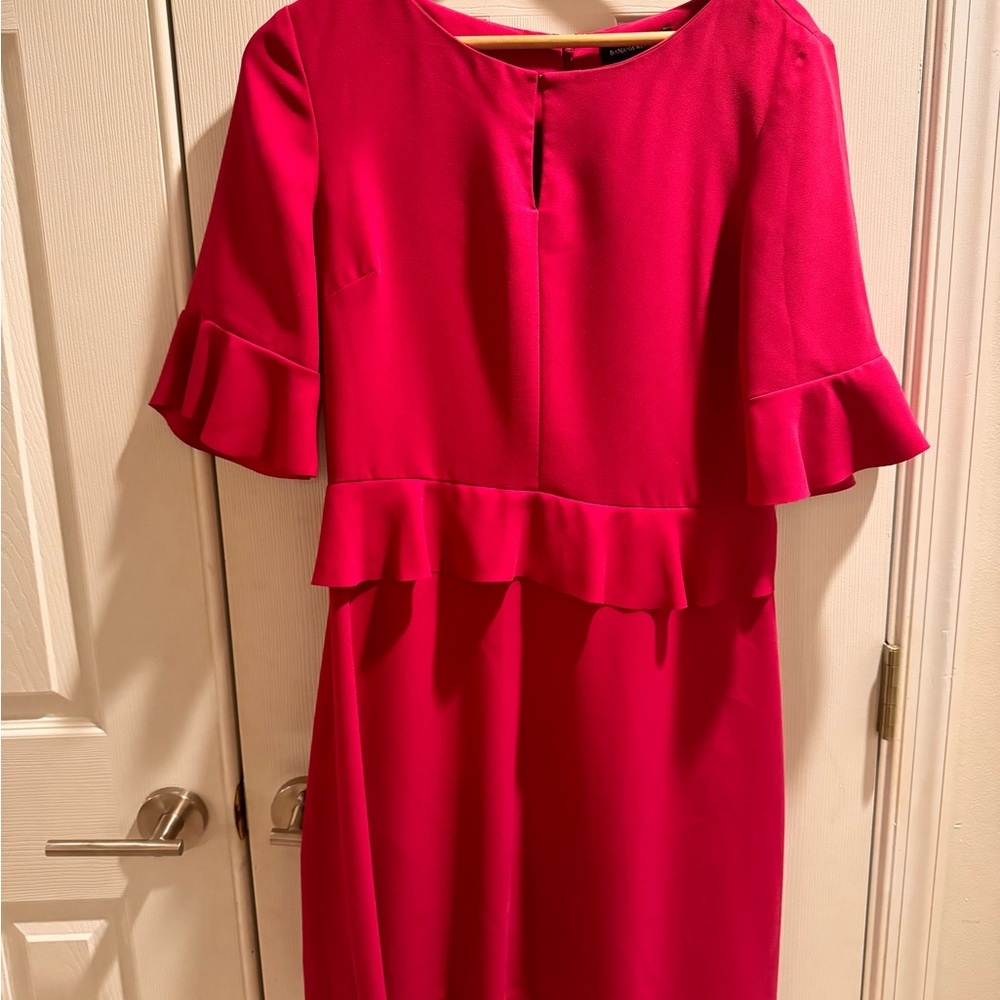Banana Republic Fuchsia Peplum Sheath Dress Size 10